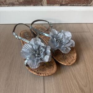 Report Silver Floral Sandals